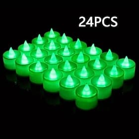Lampe à bougie électronique à LED 24/50 pièces, veilleuse ronde à coque blanche, petite lumière LED, pour la Saint-Valentin, Noël, diverses décorations de vaca