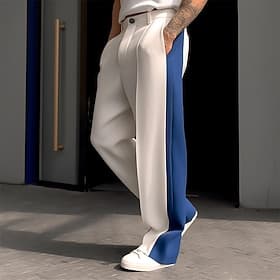 Hombre pantalones de traje Pantalones Pantalones de traje Retazos Bolsillo delantero Pierna recta Bloque de color Comodidad Negocio Diario Festivos Moda Modern