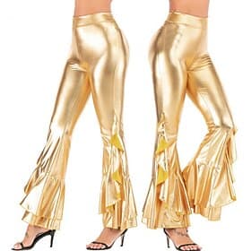 Années 1980 Hip Pop Pantalons à pattes d'éléphant Costume Abba Pantalon évasé Couleur Unie Déguisement Femmes Costume de Carnaval Carnaval Bal de promo Perform