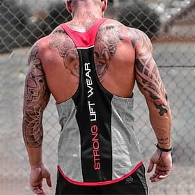 Herren Tank Top Weste Unterhemd Ärmelloses Shirt Ärmellos U-Ausschnitt Sommer Farbblock Mode Designer Basic Urlaub Straße Ausgehen Schwarz Weiß Rot Top T-Shirt