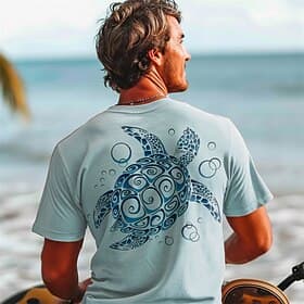 Homme Graphique Animal Tortues T-shirt Manche Courte T-shirt Impression 3D Col ras du cou Chemise Quotidien Hawaïen Style de villégiature Sport en Plein Air Fê