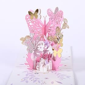 Carte de vœux papillon 3D pop-up - Carte d'anniversaire printemps et été pour femme beau design de papillon 1 pièce