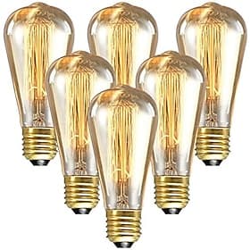 6stk / 3 stk 40 W E26 / E27 ST64 Varm Gul 2200 k Mulighet for demping / Kontor / Bedrift / Dekorativ Glødelampe Vintage Edison lyspære 220-240 V