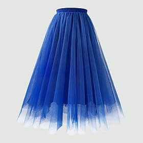 jupe femme swing maxi taille haute jupes superposées tulle couleur unie rue quotidien automneamp;organza d'hiver mode élégante rose foncé noir blanc rose