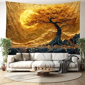 Arbre de vie peinture tapisserie suspendue art mural grande tapisserie décor mural photographie toile de fond couverture rideau maison chambre salon décoration