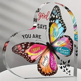 Christian Gifts For Women Faith Inspirational Gifts Acrylic Religious Desk Decor Bible Verse Gift Butterfly Scripture Gifts Motivational Gifts Halloween Gifts