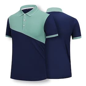 Homme Chemise de golf Polos de Golf Occasionnel Sports Revers Manche Courte Basique Moderne Bloc de Couleur Patchwork Boutons Printemps Été Coupe régulière Ja