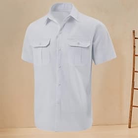 Men's Shirt Linen Shirt White Cotton Shirt Summer Shirt Beach Shirt Cotton Linen Shirt Gradient Beach Vacation Black White Yellow Blue Short Sleeve Lapel Summe