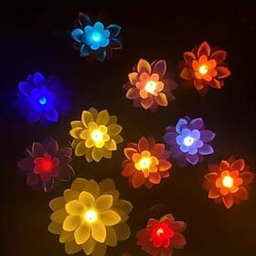 6-teilige LED-Lotusblume mit schwimmender Wasserinduktion, siebenfarbiges wasserdichtes kleines Nachtlicht, Dekoration für Schwimmbadwasserbecken, Wunschflussl