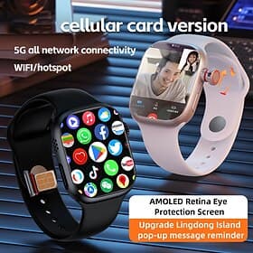 iMosi S9 Smartwatch 2.06 Zoll 4G LTE Mobilfunk-Smartwatch 4G Schrittzähler Anruferinnerung Wecker Kompatibel mit Smartphone Unisex GPS Freisprechanrufe Wasserd