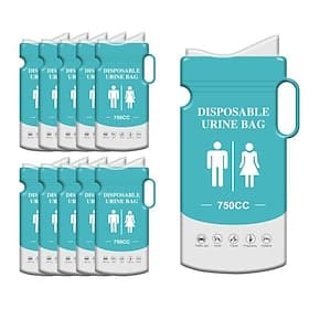 12 Stück tragbarer Notfall-Urinbeutel, Reise-Urinbeutel, Einweg-Urinbeutel für Notfälle bei Staus, Erbrechen und Camping. Unisex-Urinbeutel 750 ml