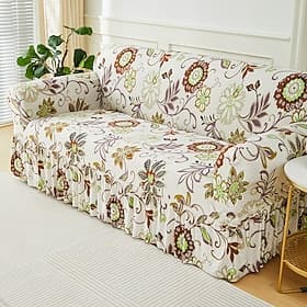 Housse de canapé élastique couverture complète housse de canapé de style nordique jupe en tissu antidérapant housse de canapé