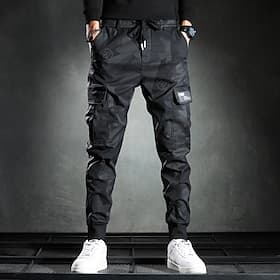 Men's Cargo Pants Cargo Trousers Trousers Cropped Pants Casual Pants Drawstring Elastic Waist Camouflage Comfort Breathable Casual Daily Streetwear Sports Fash