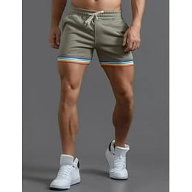 Herren Sweatshorts Kurze Hose Shorts Kurze Hosen Sommer-Shorts Patchwork Kordelzug Elastische Taille Feste Farbe Komfort Atmungsaktiv Kurz Outdoor Täglich Modi
