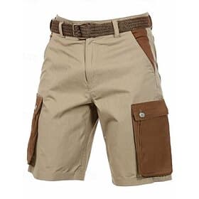 Voor heren Korte broek Linnen korte broek Zomer korte broeken Lapwerk Zak Kleurenblok Comfort Ademend Korte Casual Dagelijks Feestdagen Modieus Ontwerper Groen