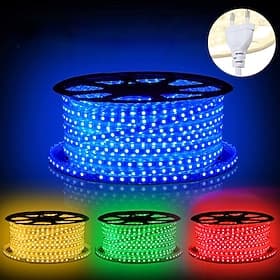 3M 5 m 10 m Fleksible LED-lysstriper 180-3000 LED 5050 SMD 10mm 1Sett monteringsbrakett 1set Varm hvit Kjølig hvit Rød LED Stripelampe Innendørs Fest Utendørs