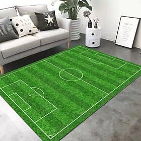 Teppich mit Fußballfeld für die Europameisterschaft, Wohnzimmerteppich, Schlafzimmerteppich, Indoor-Sportplatzteppich, grüner Feldteppich