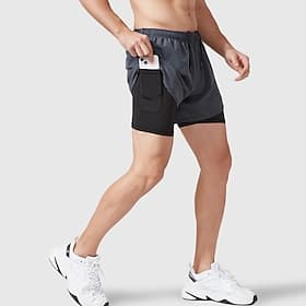 Per uomo Shorts da corsa Shorts da Palestra Shorts da Tuta Tasca 2 in 1 Fascia Elastica Pantaloncini Interno All'aperto Sport Outdoor Estate Asciugatura Rapid