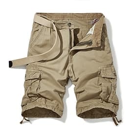 Homme Short tactique Short Cargo Short Boutons Multi poche Plein Vestimentaire Court Extérieur du quotidien Sortie Mode Classique Noir Bleu