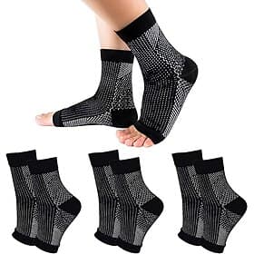 3 Pairs Neuropathy Socks,Toeless Compression Socks for Women and Men Soothe Socks for Neuropathy Pain Ankle Brace Plantar Fasciitis Relief