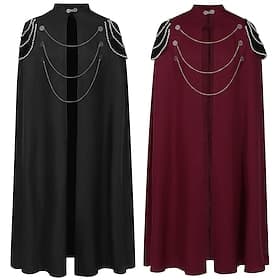 Rétro Vintage Punk Gothique Médiéval Costume de cosplay Cape Vampire Vikings Déguisement Homme Royal Steampunk Halloween Carnaval Mascarade Fête / Soirée Adul