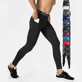 Per uomo Pantaloni a compressione Leggings da corsa con Tasca per Telefono Livello Base Sportivo Estate Primavera Inverno Spandex Asciugatura Rapida Traspirant
