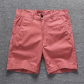 Homme Short Cargo Short de travail Short de Golf Boutons Poche Plein Confort Vestimentaire Court Formel Travail du quotidien Mode Style classique Noir Rouge Mi