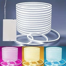 1pc Flexiable Neon Light Battery Operated LED Strip Light 120 LED Beads, LED Neon Lamp with AAA Battery Powered for Mirror, Bathroom, Kitchen, Wardrobe and Cei