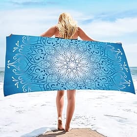 Sommer-Strandtuch, schnelltrocknend, tropisches, böhmisches Regenwald-Meeresschildkröten-Pflanzentuch, weiches und schnelltrocknendes Strandtuch, super saugfäh