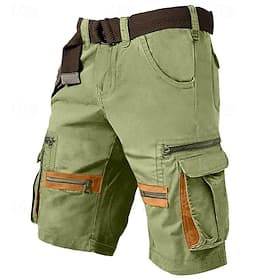Herren Cargo-Shorts Shorts Freizeitshorts Mehrere Taschen Gerader Schnitt Gefälschte Tasche Einfach Komfort Knielang Lässig Täglich Ferien Mode Streetwear Schw