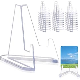 Lot de 30 présentoirs de cartes robustes et stables en acrylique de qualité supérieure pour cartes de sport, utilisation polyvalente, mini chevalet transparent