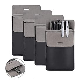Pocket Protector, Back to School Premium PU Leather Men Women Pen Holder Pouch Pocket Organizer For Shirts, Lab Coats, Pants; Multi-Purpose-Holds Pens, Pointer