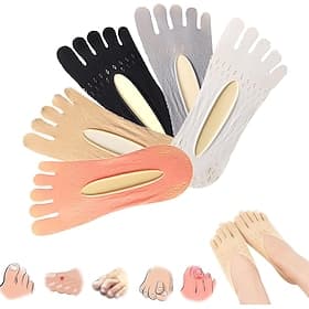 5 Pairs Orthopedic Toe Compression Sock Women's Toe Socks Projoint Antibunions Health Sock - Sock Align Toe Socks for Bunion - Anti Bunion Socks for Women and