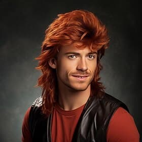 Ginger Blonde Mullet Wig Adult Funny Wigs for Men Pop Rock Wig Joe Dirt Wig for 70s 80s Wig Halloween Cosplay Party Wigs