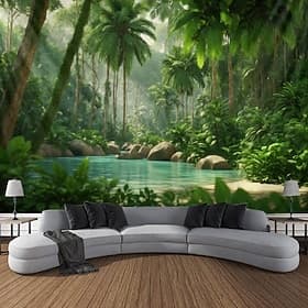 Nature forêt tropicale suspendue tapisserie mur art grande tapisserie décor mural photographie toile de fond couverture rideau maison chambre salon décoration