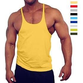 Men's Running Tank Workout Tank Muscle Tank Tops Deep U Sleeveless Yoga Sports Outdoor Casual Activewear Gym Breathable Soft Solid Color Crimped Royal Blue Cri
