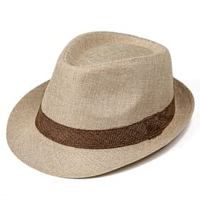 Herren Kentucky Derby Hut Sonnenhut Bowler Hut Schwarz Dunkelgray Bettwäsche Mode Lässig Straße Täglich Farbblock Sonnenschutz Atmungsaktiv