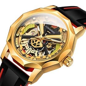 FORSINING Men Mechanical Watch Creative Fashion Casual Wristwatch Automatic Self-winding Waterproof Decoration Silicone Gel Watch
