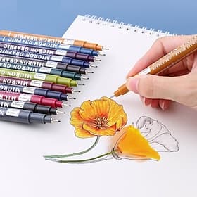 Stylo de ligne pour peinture à l'encre à séchage rapide, micro pointe en plastique, stylo fineliner, fournitures scolaires, stylo de croquis, stylo de couleur,