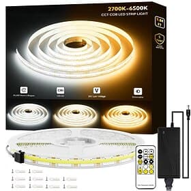 3M 5m 7m Flexible LED-Lichtstreifen Lichtsets 608 LEDs COB 10mm 1 Satz Halterung 1 Wechselstromkabel 1 24V 3A Netzteil 1 Set Warmweiß LED-Streifenlicht Party