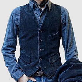 Men's Vest Gilet Vacation Daily Vintage Fashion Spring Fall Buttons Decorative pockets Polyester Corduroy Comfortable Plain Single Breasted One-button V Neck