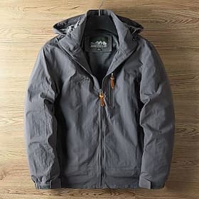 Per uomo Giacca softshell Giacca da escursionismo Primavera Autunno All'aperto Antivento Resistente all'Acqua Felpa con Cappuccio Giacca a vento Campeggio / Es
