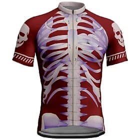 Men's Cycling Jersey Skeleton Short Sleeve Bike Tee Tshirt Jersey with 3 Rear Pockets Mountain Bike MTB Quick Dry Anatomic Design Wicking Breathable Sports Bla