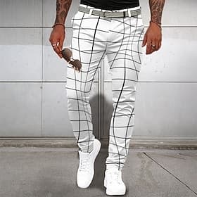 Herren Grafik Anzughose Mittlere Taille Formell Lässig 3D-Druck Sommer Frühling Herbst Winter Weiß Gelb Blau