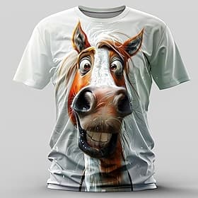 Homme Graphique Cheval T-shirt Manche Courte T-shirt Impression 3D Col ras du cou Chemise Rétro Vintage Occasionnel street style Sport en Plein Air Fête Sortir