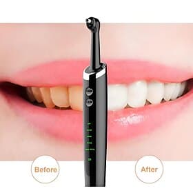 Ponceuse À Dents Électrique Professionnelle avec 5 Têtes de Remplacement et 5 Modes de Nettoyage Chargement USB Étanche Kit de Ponceuse À Dents Cadeau de Saint