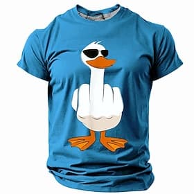Men's Animal Funny T Shirt Short Sleeve T shirt 3D Print Crew Neck Shirt Retro Vintage Casual Street Style Street Sports Outdoor Casual Black Blue Orange Sprin