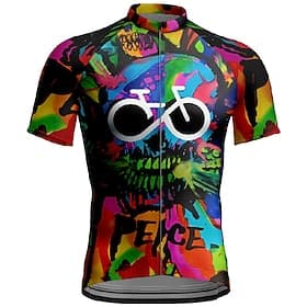 Herren Radtrikot Grafik Graffiti Kurzarm Fahhrad T-Shirt Trikot mit 3 Gesäßtaschen Mountainbike MTB Schnelltrocknend Anatomisches Design Feuchtigkeitsableitend