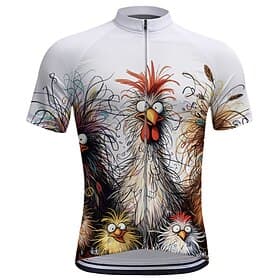 Herren Radtrikot Tiermotiv Kurzarm Fahhrad T-Shirt Oberteil mit 3 Gesäßtaschen Mountainbike MTB Straßenradsport Schnelltrocknend Frontreißverschluss Feuchtigke