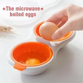 draagbare magnetron eierkoker - mini dubbellaagse eierstomer met deksel, creatief keukengereedschap voor snel en eenvoudig eierkoken